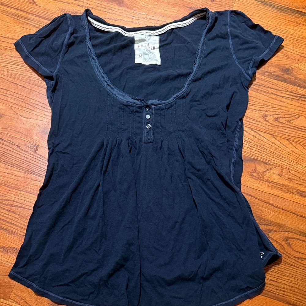 Hollister Women's Dark Blue Blouse